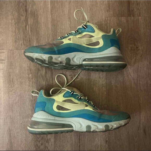 Nike React Air Max 270 Sneakers Mens Sz 9 M Green Running Shoes AO4971-301 - Picture 2 of 6